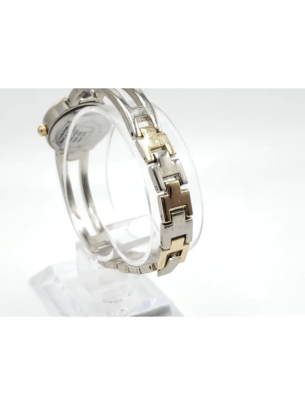 Geneva Platinum Quartz Womens Watch New Battery Two-Tone Gold Tone Dial 21mm